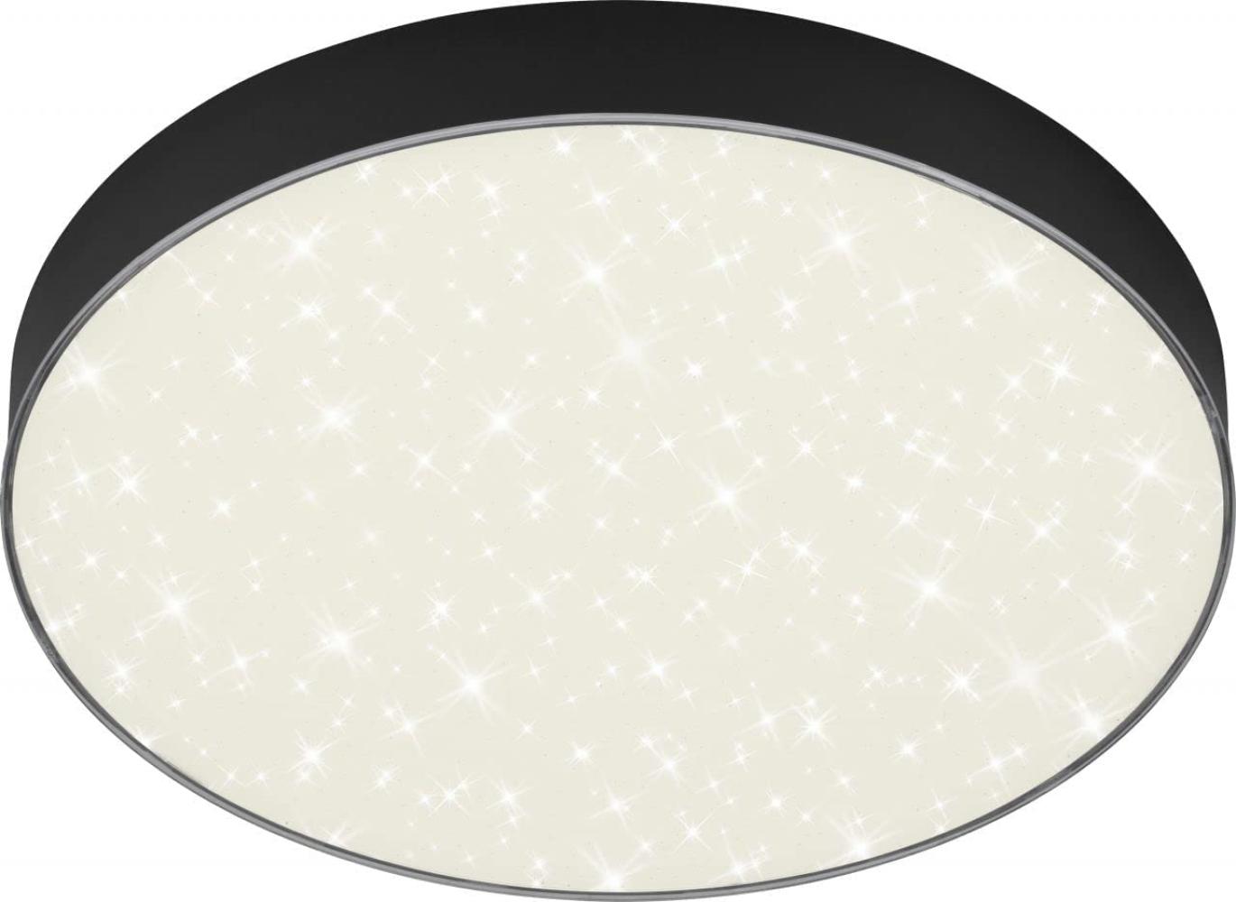 Briloner LED Deckenleuchte Flame Star schwarz Ø 28,7 cm mit Sternenhimmel Bild 1