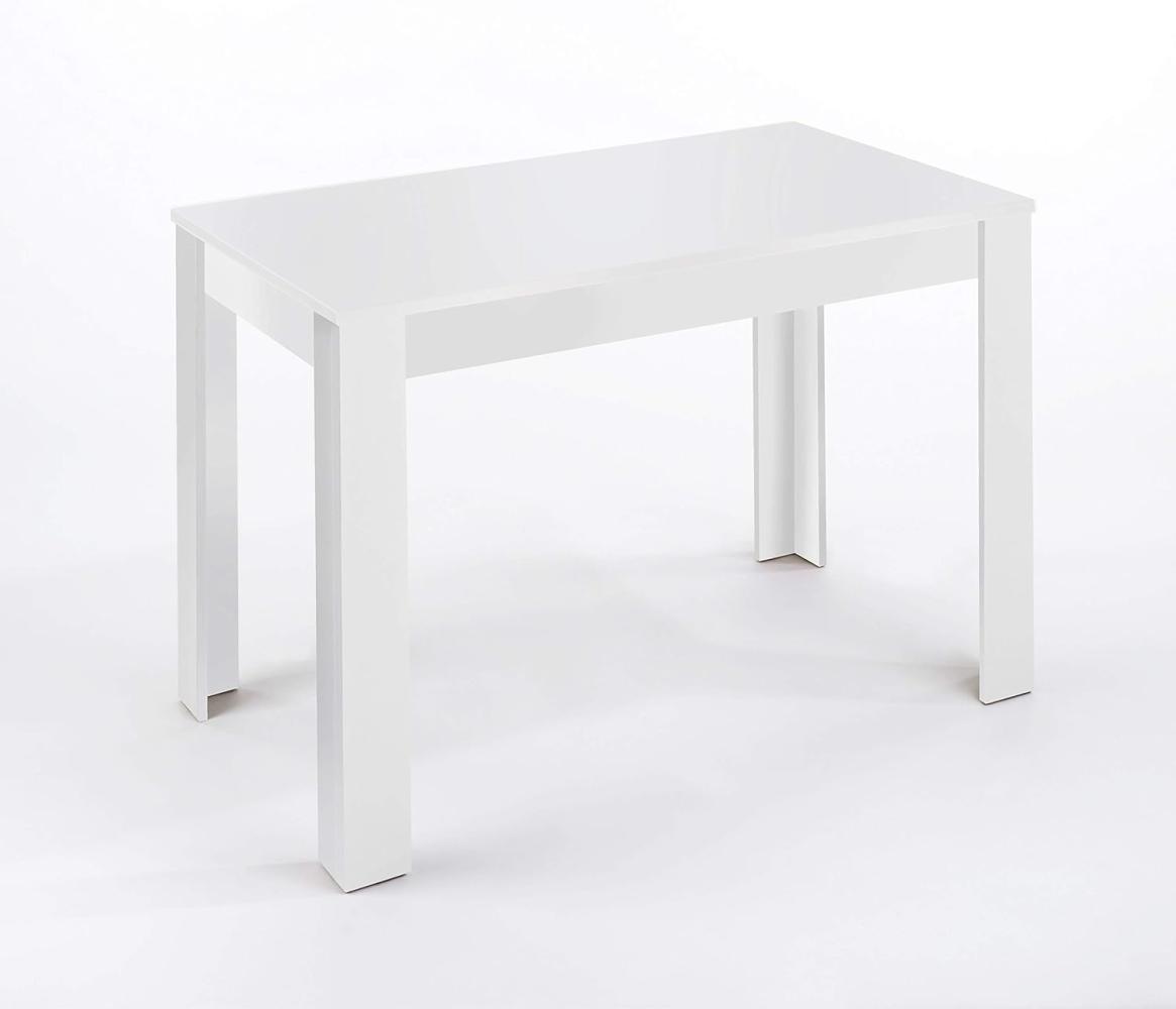 byLIVING Nepal Esstisch, der komplette Tisch ist mit Einer hochwertigen und robusten Melamin Oberfläche in weiß beschichtet, Holzwerkstoff, 120 x 80, H 75 cm Bild 1
