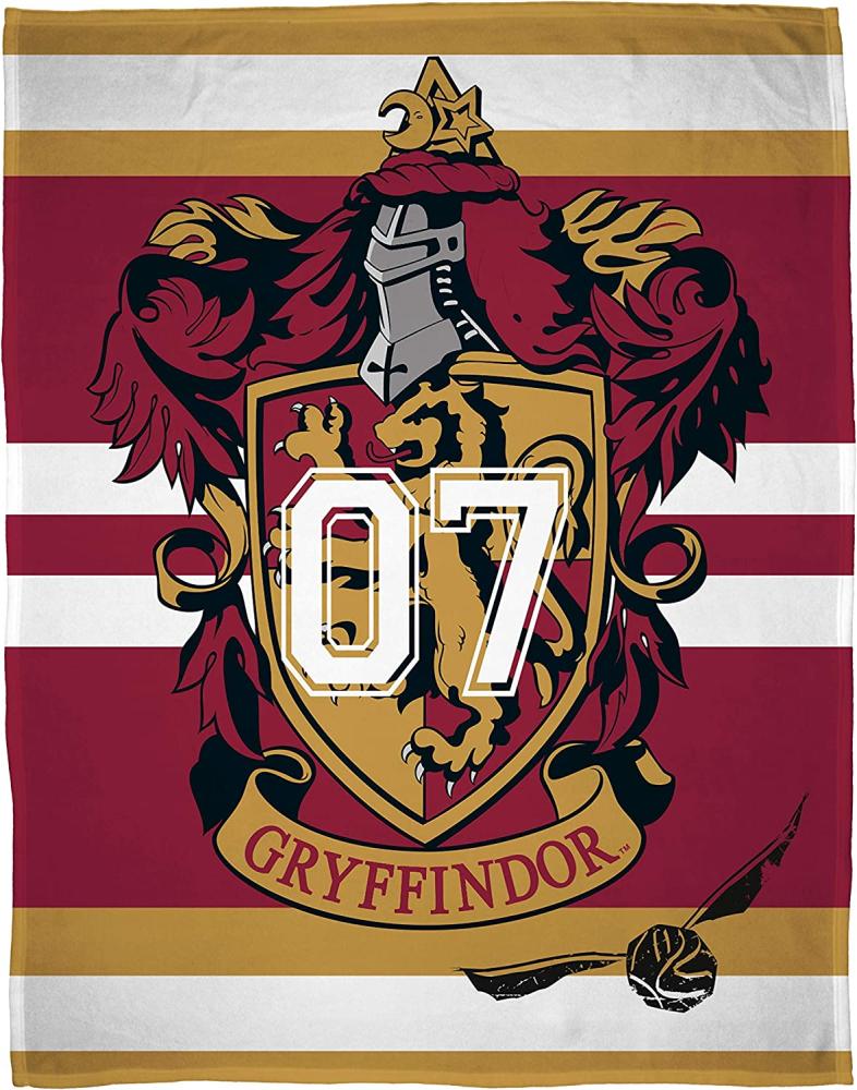 Harry Potter Kuscheldecke für Kinder und Teenager mit Gryffindor Wappen Große Tagesdecke 160x200 cm Bild 1