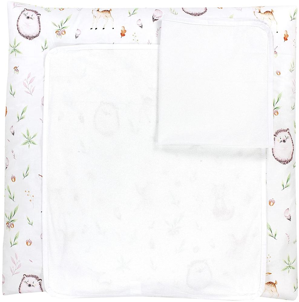 TupTam Baby Wickelauflage inkl. 2 Frotteebezüge ANK019, Farbe: Lichtung / Rehe, Größe: 75 x 80 cm Bild 1