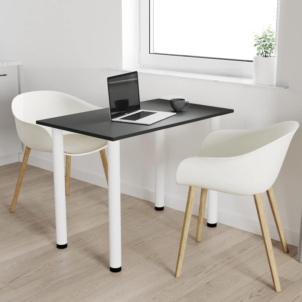 70x50 | Esszimmertisch - Esstisch - Tisch mit weißen Beinen - Küchentisch - Bürotisch | ANTHRAZIT Bild 1