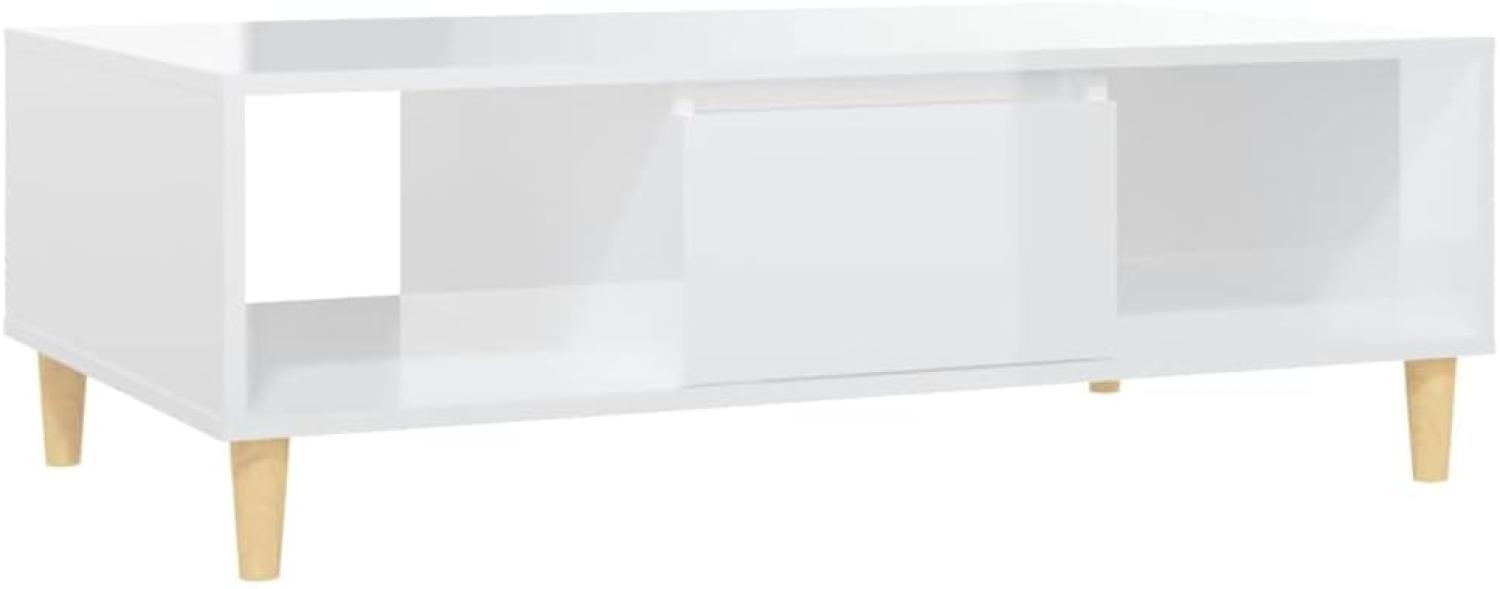 vidaXL Couchtisch Hochglanz-Weiß 103,5x60x35 cm Spanplatte [806019] Bild 1