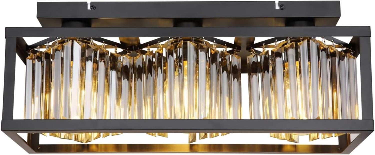 Globo Deckenleuchte Deckenlampe Wohnzimmer Metall schwarz Kristalle 15697-3D Bild 1