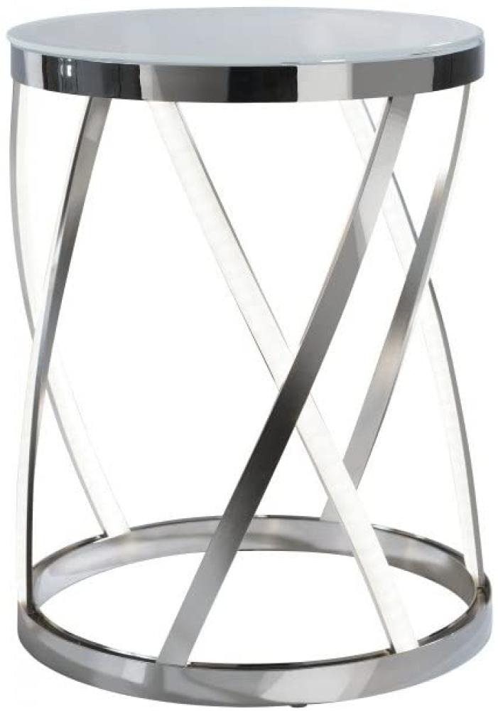 Sompex LED Tisch Rumpu mit Glasplatte rund aluminium 44x35cm Bild 1