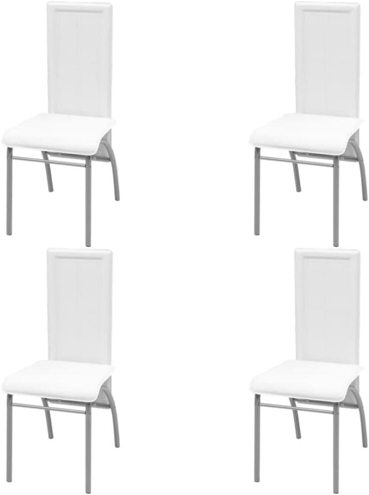 vidaXL Esszimmerstühle 4 Stk. Weiß Kunstleder [242921] Bild 1