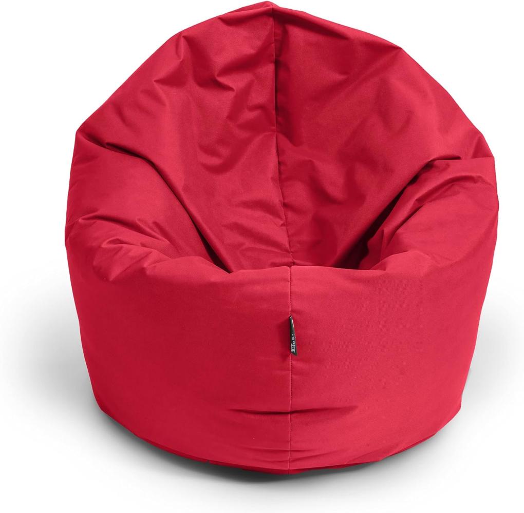 BubiBag XXL Sitzsack, Riesensitzsack für Erwachsene - XXL Sitzsäcke, Sitzkissen oder Gaming Sitzsack, geliefert mit Füllung (145 cm Durchmesser, rot) Bild 1