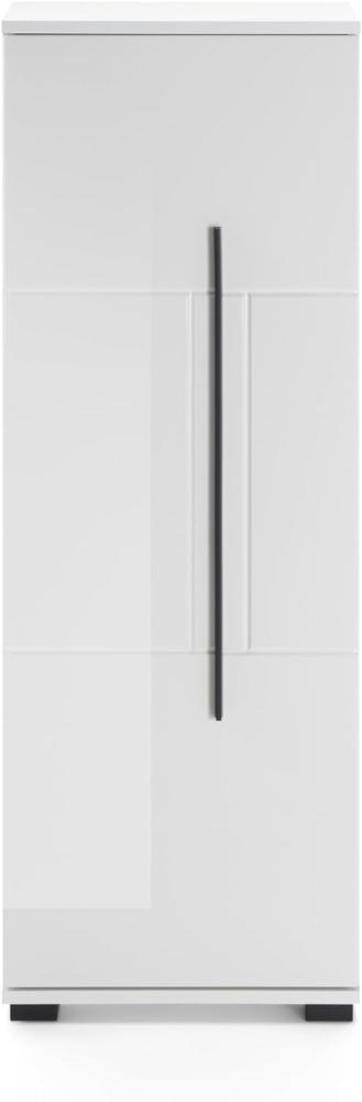 Badezimmer Midischrank Design-D in Hochglanz weiß 45 x 120 cm Bild 1