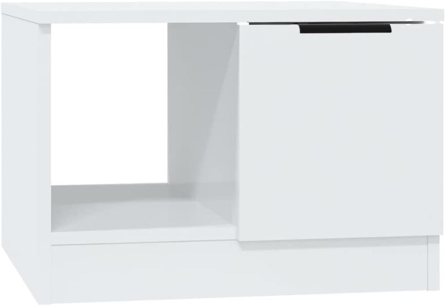 Couchtisch Hochglanz-Weiß 50x50x36 cm Holzwerkstoff Bild 1