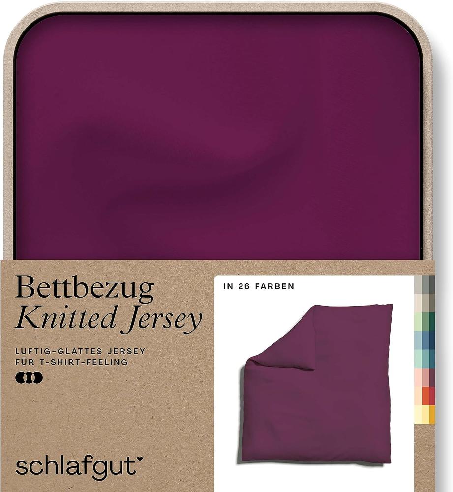 Schlafgut Knitted Jersey Bettwäsche | Bettbezug einzeln 200x200 cm | purple-deep Bild 1