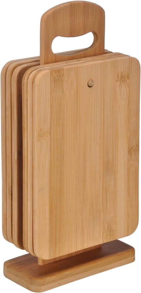 6er Set Brettchen mit Ständer aus Bambus Holz Bild 1