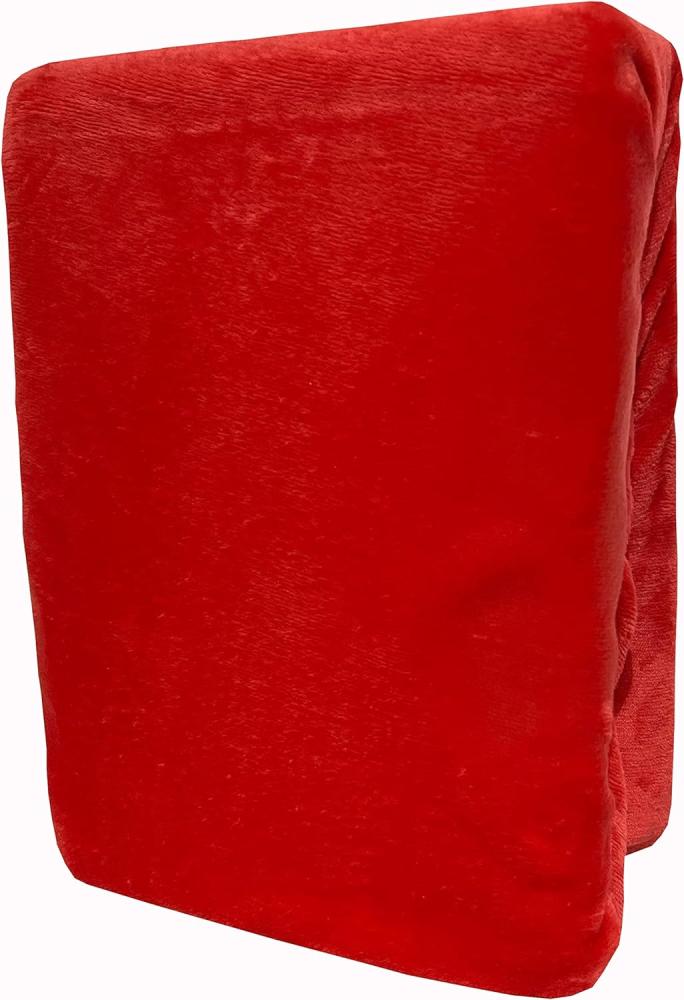 Leonado Vicenti Spannbettlaken Rot 120x200-130x200 warme kuschelige Premium Cashmere Touch Teddy Bettlaken Fleece Plüsch Betttuch Bild 1