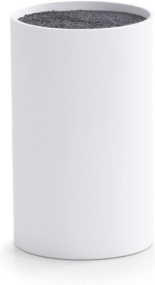 ZELLER PRESENT Messerblock Kunststoff mit Borsteneinsatz 18cm Ø11cm weiß Bild 1