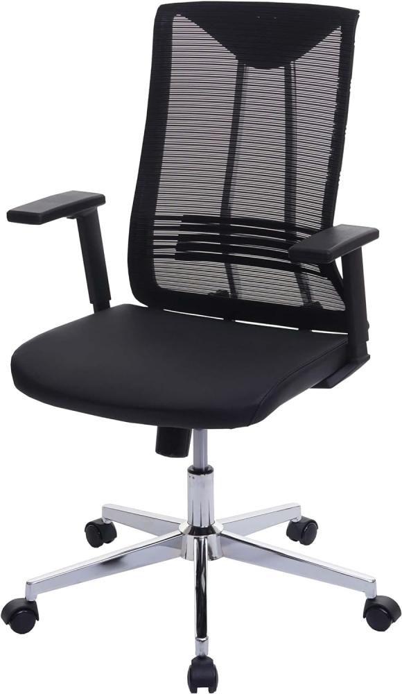 Bürostuhl HWC-J53, Drehstuhl Schreibtischstuhl, ergonomisch Kunstleder ~ schwarz Bild 1