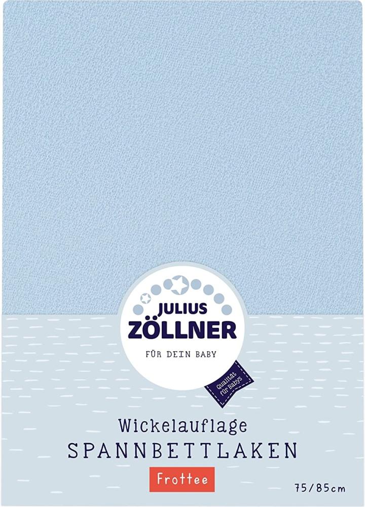 Julius Zöllner 8390449310 Spanntuch für die Wickelauflage, 75 x 85 cm, Frottee, hellblau Bild 1