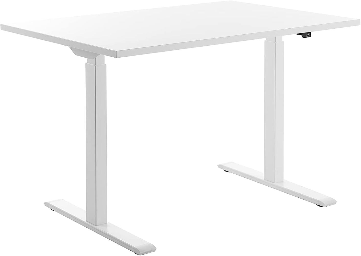 TOPSTAR E-Table Höhenverstellbarer Schreibtisch, Holz, Weiss/Weiss, 120x80 Bild 1
