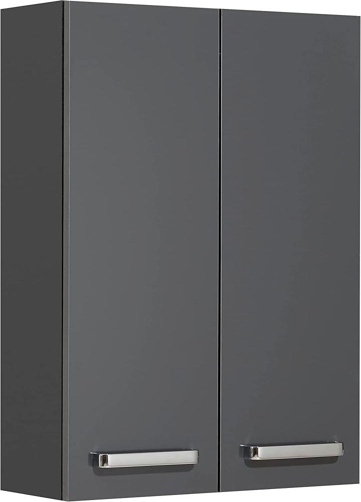 Pelipal Badezimmer Hängeschrank; 311 in Grau-Anthrazit, Glanz, 50 cm breit | Bad Wandschrank; mit 2 Türen und 2 Glas-Einlegeböden Bild 1