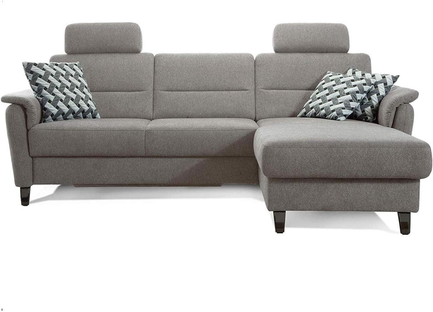 Cavadore Schlafsofa Palera mit Federkern / L-Form Sofa mit Bettfunktion / 244 x 89 x 164 / Stoff Hellgrau Bild 1