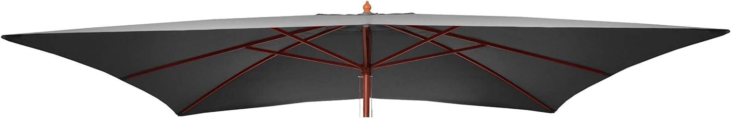 Ersatz-Bezug für Holz-Sonnenschirm Florida 2x3m, Sonnenschirmbezug Gartenschirmbezug ~ anthrazit Bild 1