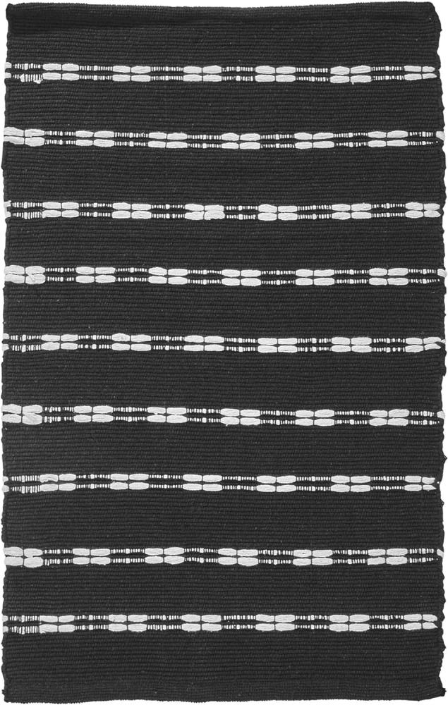 Teppich recycelte Baumwolle 60x90cm schwarz/weiß Bild 1