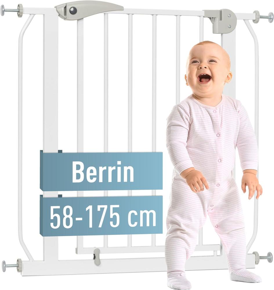 ib style® Berrin ! PREISSIEGER ! Treppengitter 58-175 cm | Ohne Bohren |Auto-Close| 90° Stop | Einhand Bedienung | 133-141 cm Bild 1