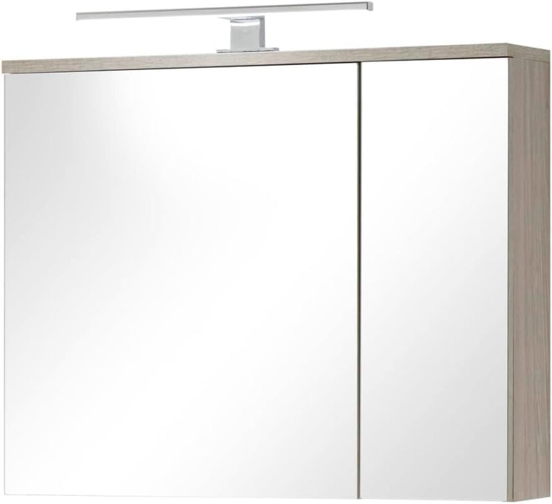 Badezimmer Spiegelschrank Venni in Eiche mit LED Spiegellampe 70 cm Bild 1