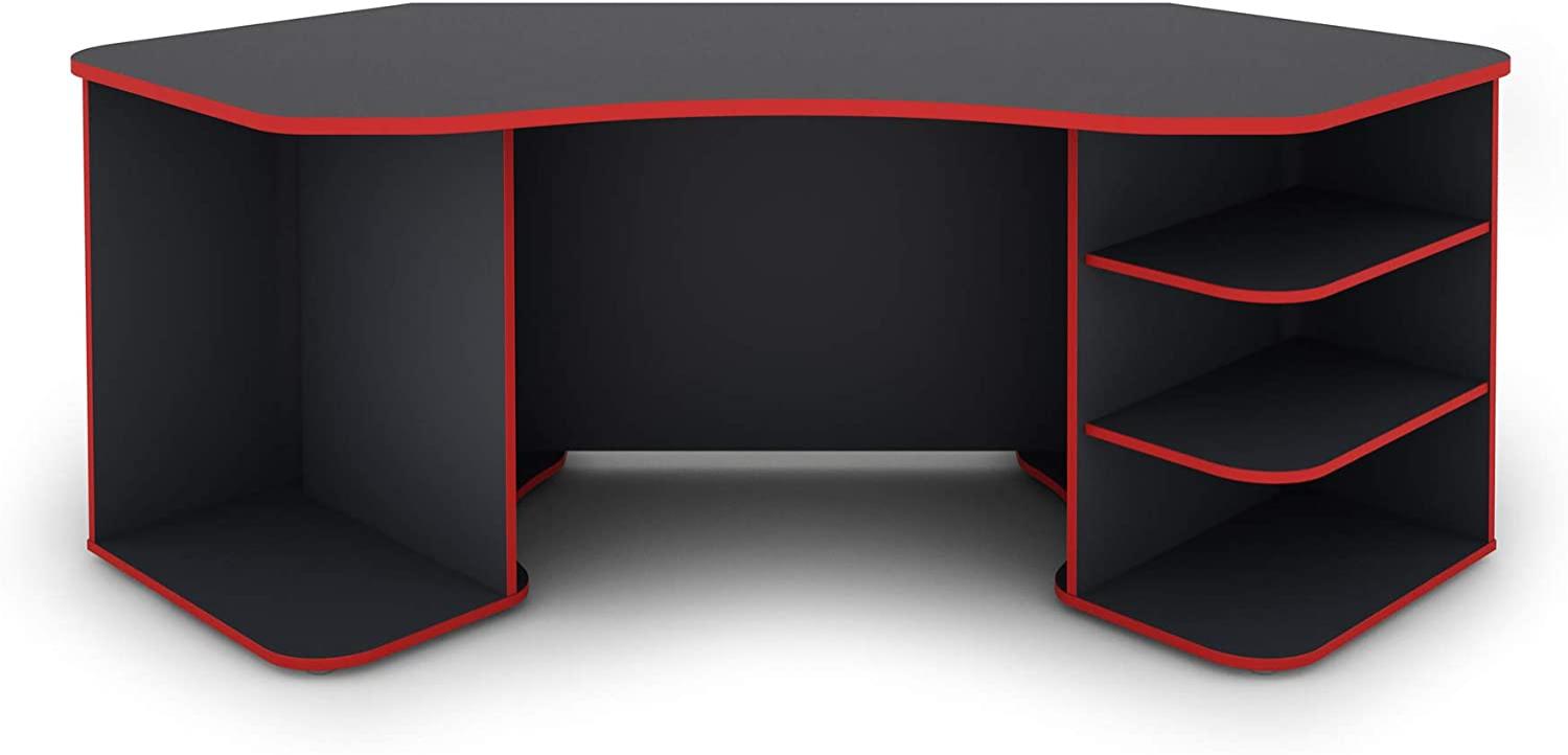 Homexperts 'TRON' Schreibtisch, Holzwerkstoff, Spanplatte, Anthrazit, 76 x 85 x 198 cm Bild 1