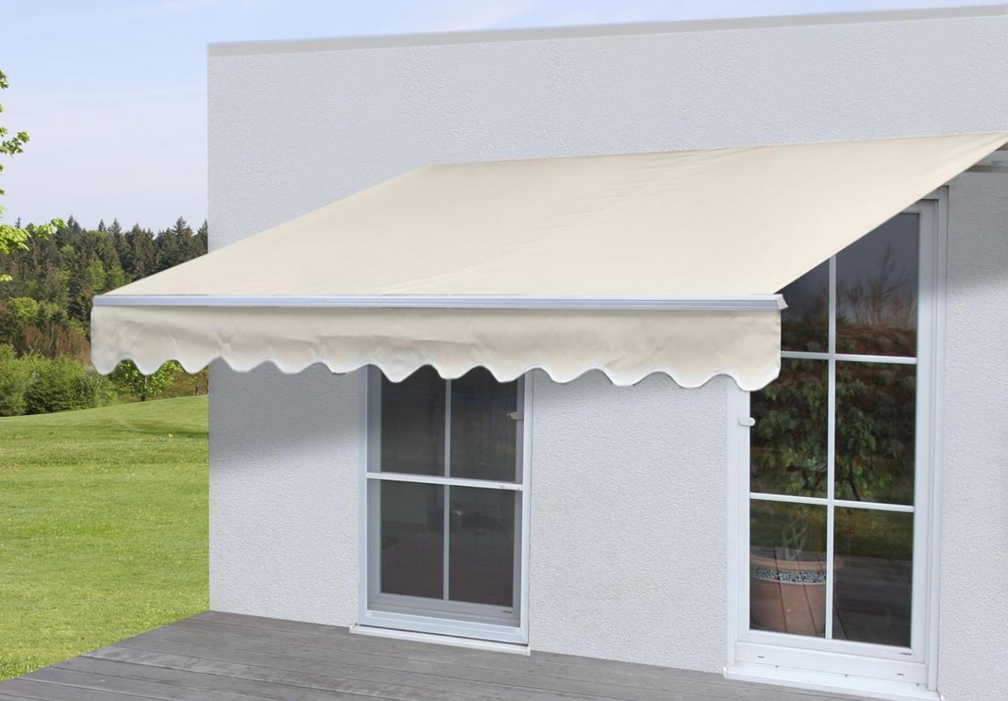 Alu-Markise HWC-E49, Gelenkarmmarkise Sonnenschutz 2,5x2m ~ Polyester Creme Bild 1