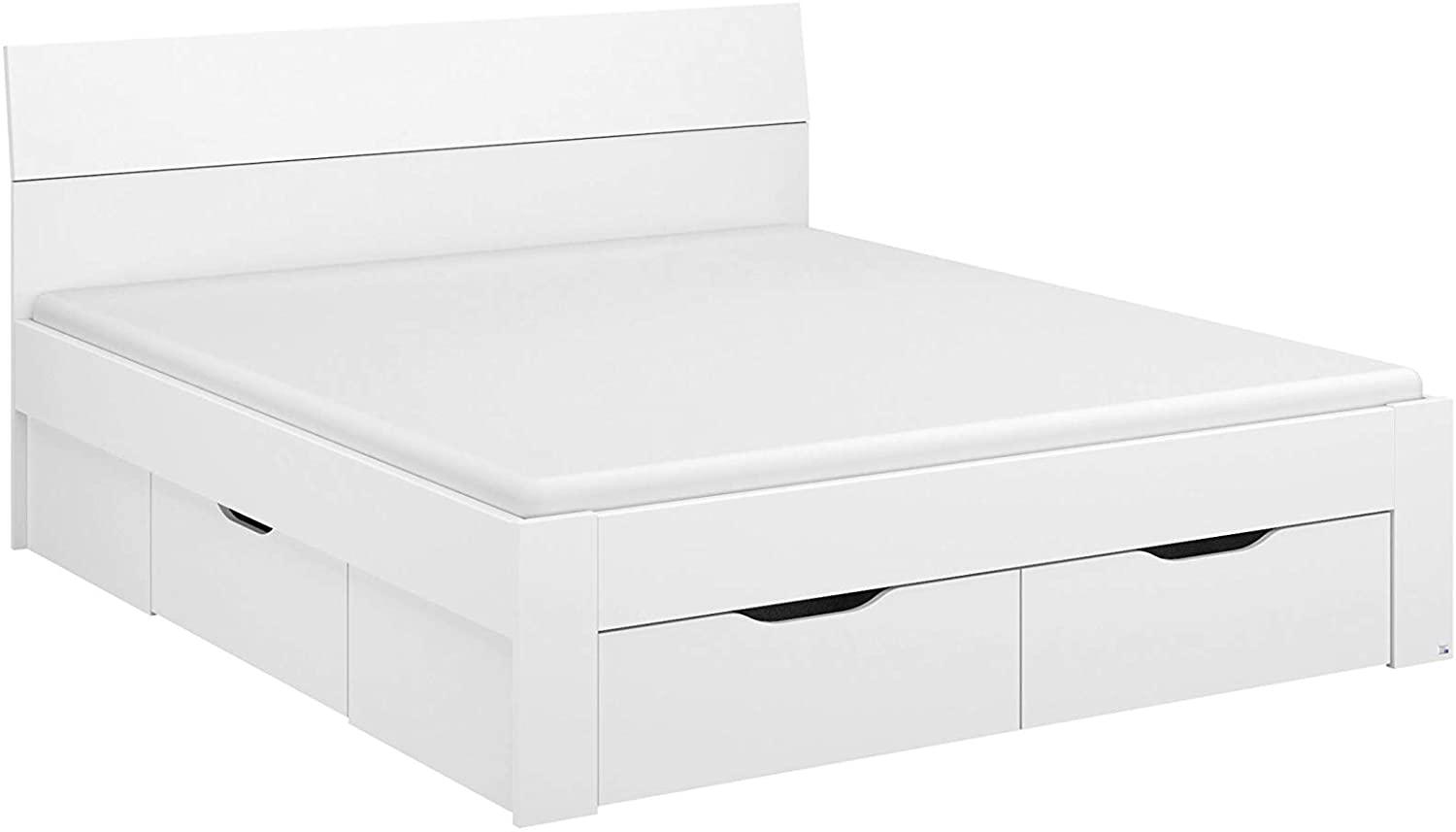 Rauch Möbel Flexx Bett Stauraumbett in Weiß mit 3 Schubkästen als zusätzlichen Stauraum Liegefläche 180 x 200 cm Gesamtmaße Bett BxHxT 185 x 90 x 209 cm Bild 1