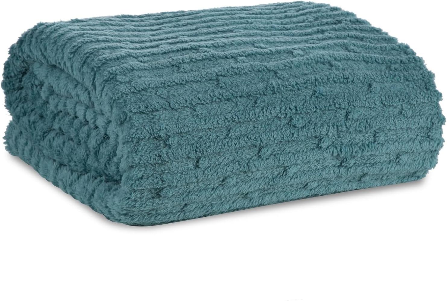 Wohndecke Kuscheldecke Gemusterte Sofadecke Tagesdecke Couchdecke Decke LISA minze 170x210 minze Bild 1