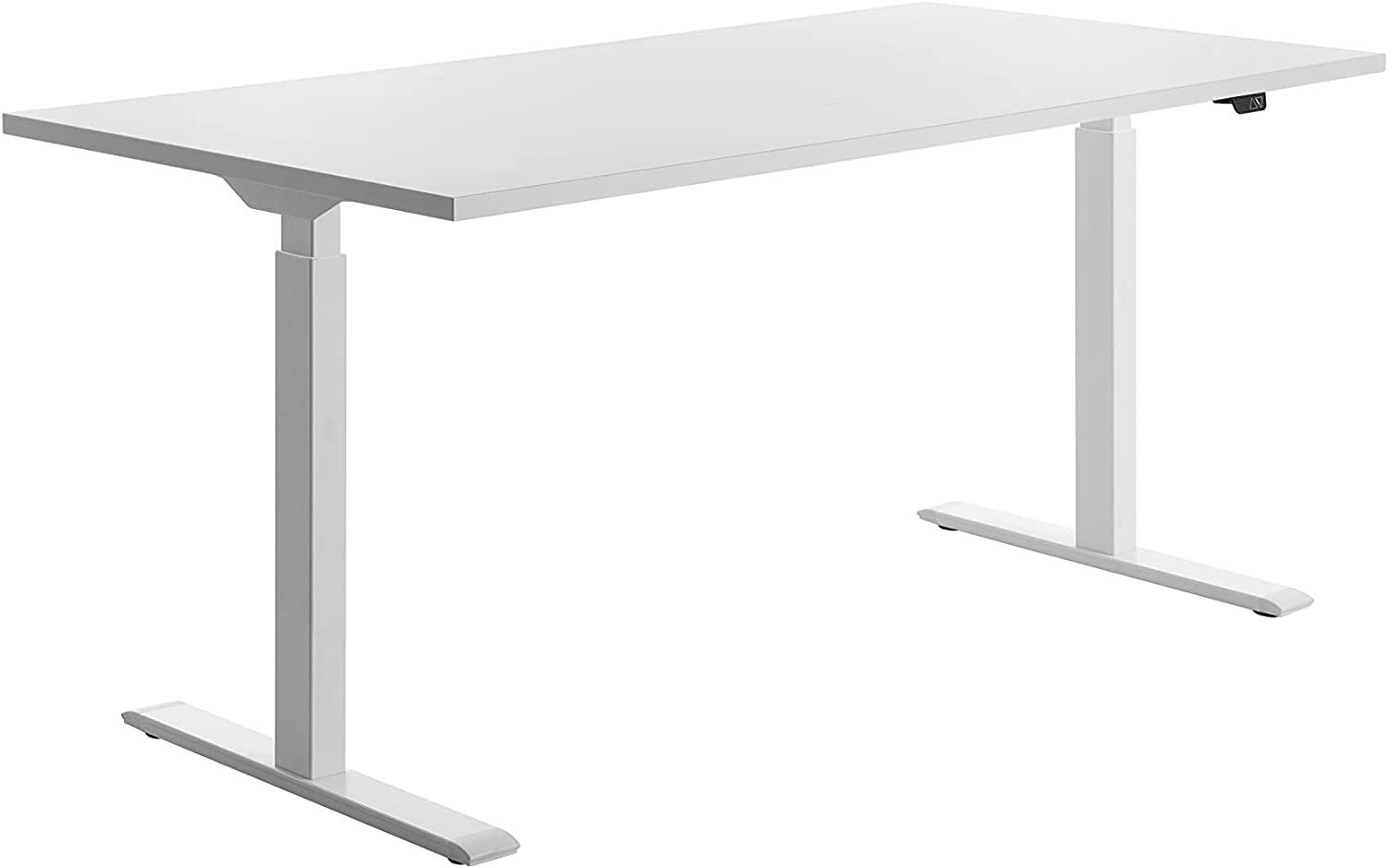 Topstar E-Table Höhenverstellbarer Schreibtisch, Holz, Weiss/Weiss, 160x80 Bild 1