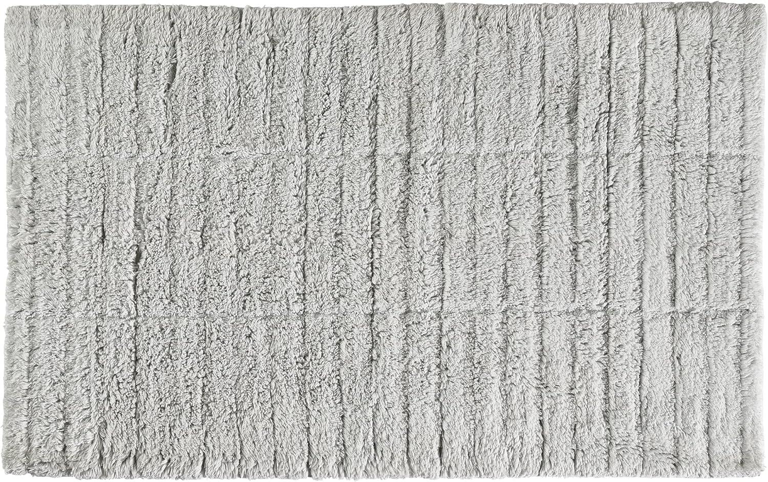 Zone Denmark Badematte Tiles, Badteppich, Badvorleger, Duschvorleger, Baumwolle, Soft Grey, 80 x 50 cm, 331849 Bild 1