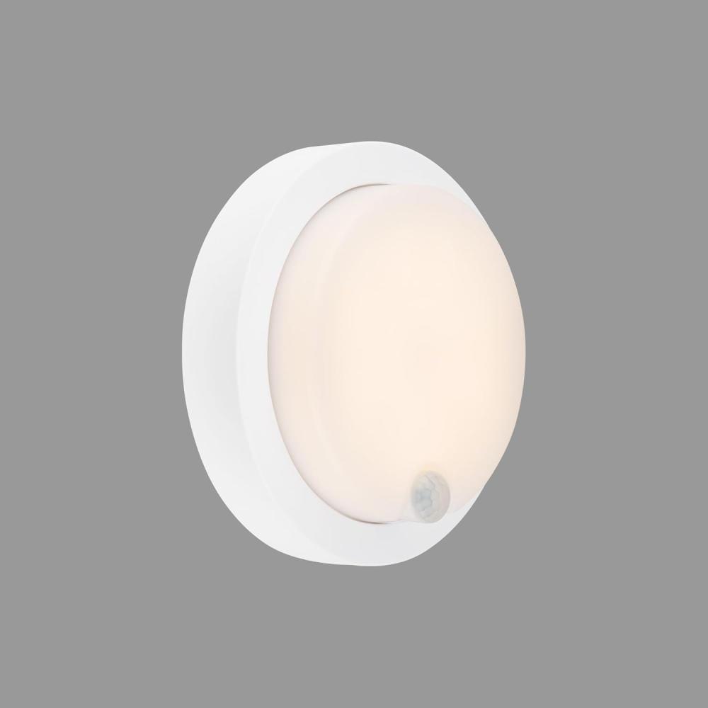 BRILONER – Außenlampe mit Bewegungsmelder, Wandlampe mit Akku, Wandleuchte ohne Stromanschluss, Aussenlampe Wand, Akku Lampe, Warmweißes Licht, Weiß, 170x55 mm (DxH) Bild 1