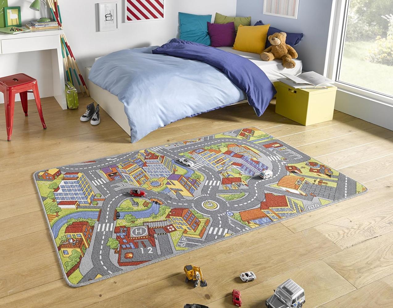 Hanse Home Spielteppich Kinderteppich Smartcity grau 90x200 cm Bild 1