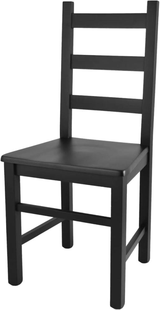 t m c s Tommychairs - Stuhl Rustica für Küche und Esszimmer, robuste Struktur aus lackiertem Buchenholz in Anilinfarbe Schwarz und Sitzfläche aus Holz Bild 1