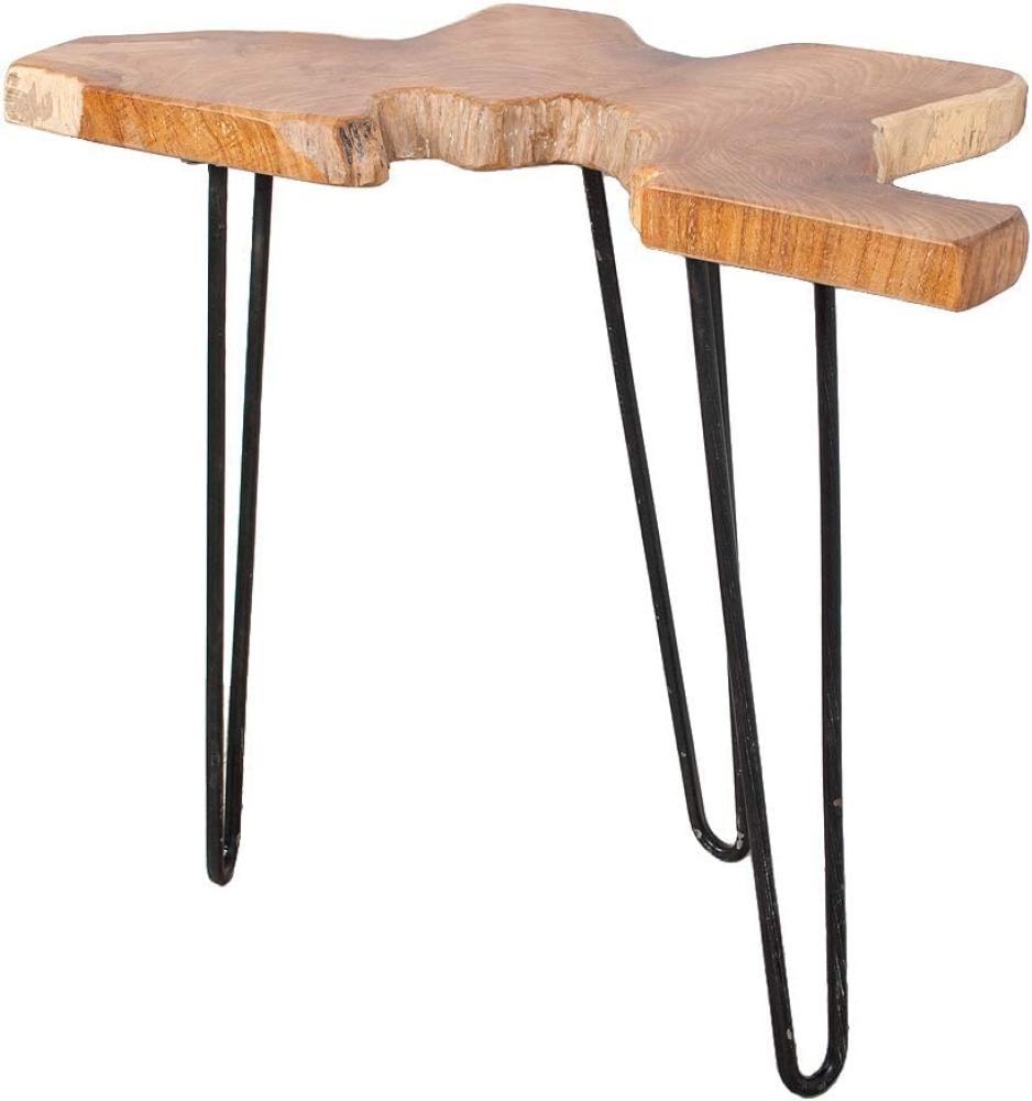 Teak Konsole DINDONG Konsolentisch ca. 75-90cm Massivholz Tisch Baumkante Unikat Bild 1