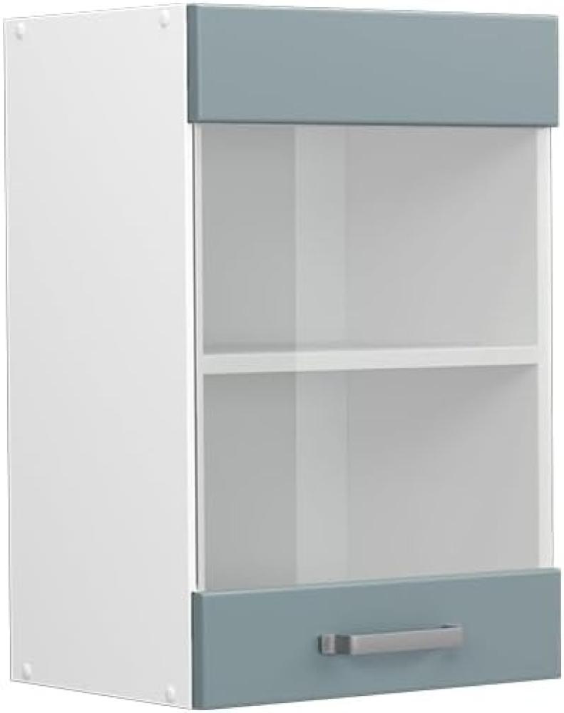 Vicco Küchenschrank Glas R-Line, Blau-Grau/Weiß, 40 cm Bild 1