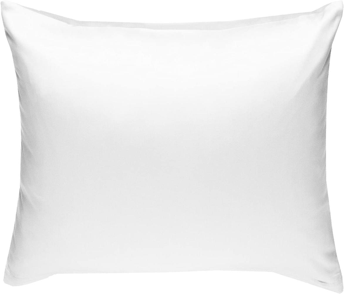 Bettwaesche-mit-Stil Mako-Satin / Baumwollsatin Bettwäsche uni / einfarbig weiß Kissenbezug 40x40 cm Bild 1