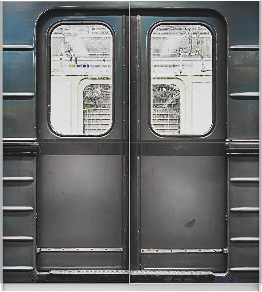 FORTE 'Plakato' Schwebetürenschrank weiß mit Motivdruck Metro" 170 x 190 cm" Bild 1