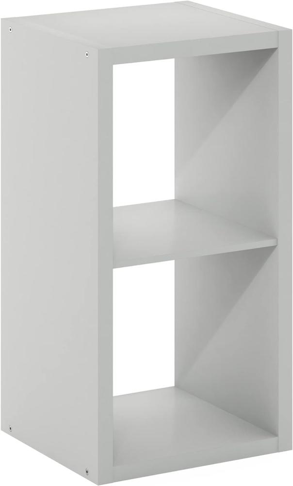 Furinno Cubicle Aufbewahrungsbox mit offener Rückseite, dekorativ, 2 Würfel, Hellgrau Bild 1