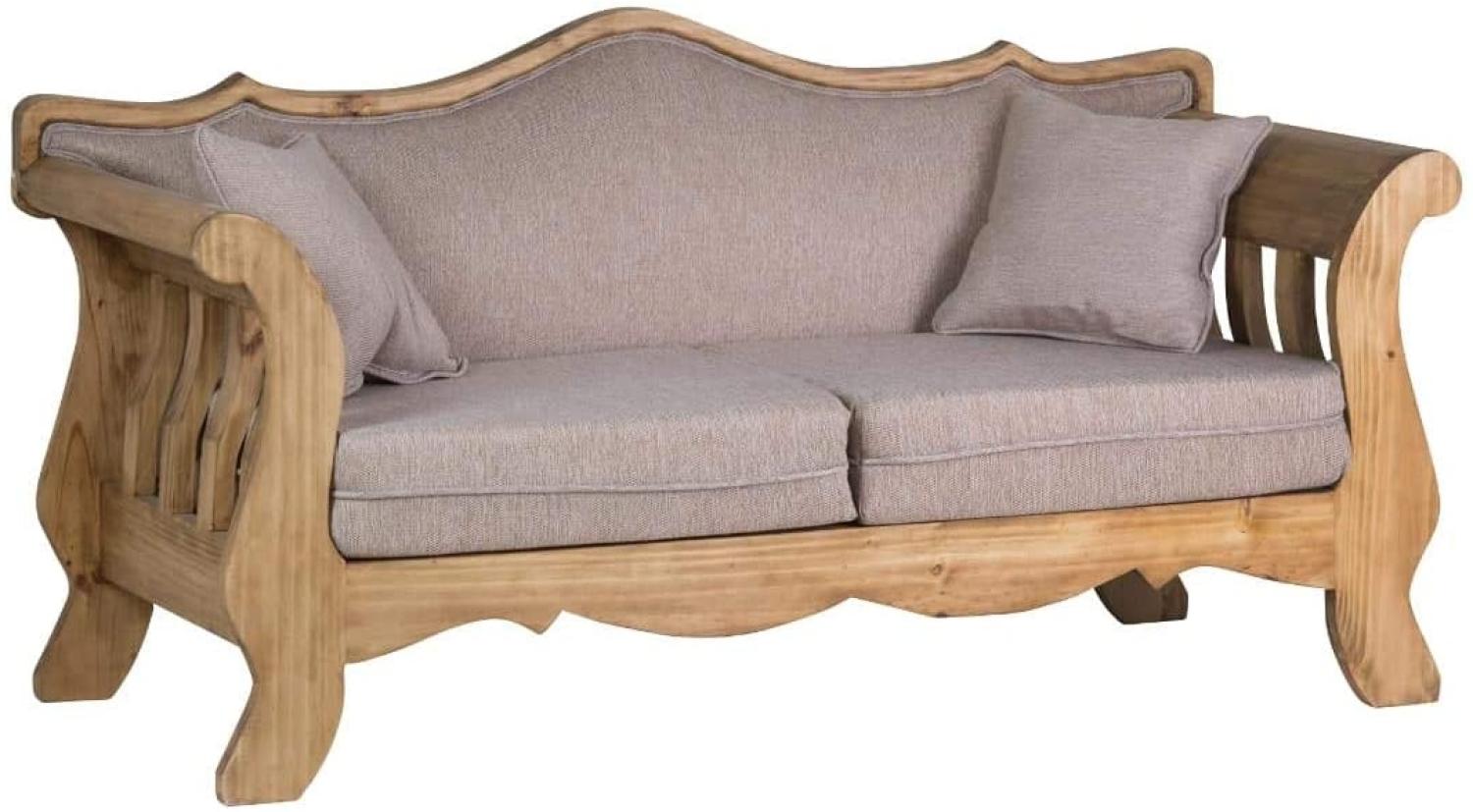 MiaMöbel Mexico Sofa 2-Sitzer 100% Baumwolle, Massivholz Pinie Landhaus Mexiko Möbel Mexikanisch Bild 1