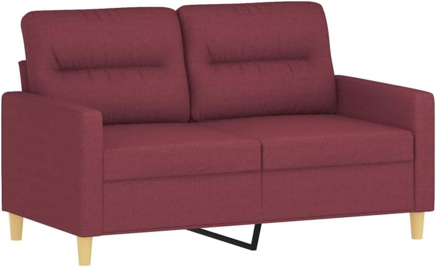 vidaXL 2-Sitzer-Sofa Weinrot 120 cm Stoff Bild 1