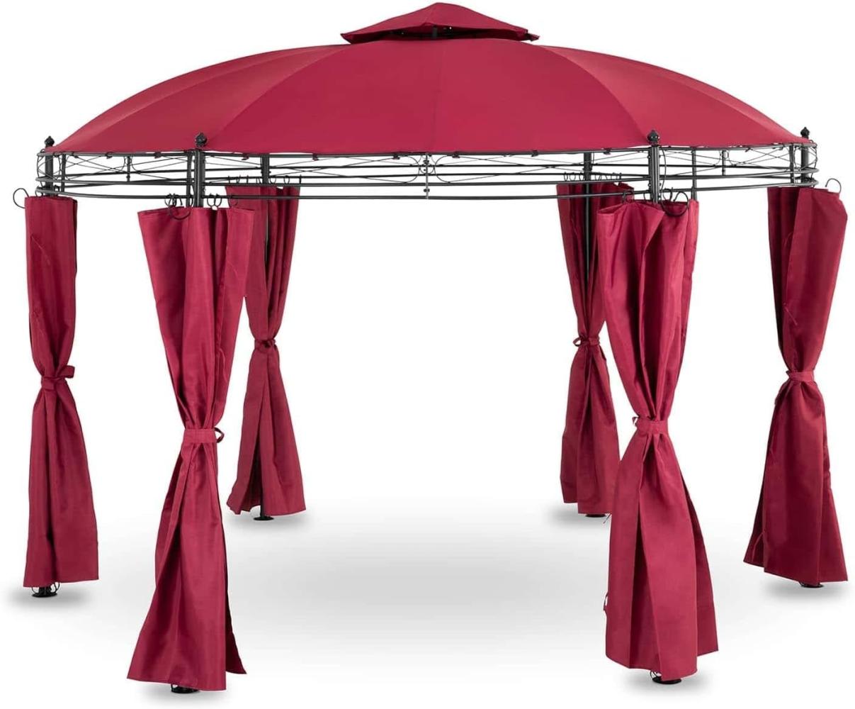 Uniprodo UNI_PERGOLA_3. 5BR Gartenpavillon rund Pavillon Festzelt Partyzelt Metall 3,5m 180 g-m² weiß rot Gartenpavillon Bild 1