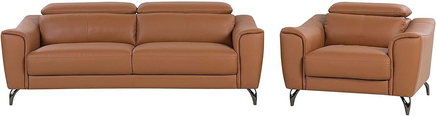 Sofa Set Leder Goldbraun 4-Sitzer NARWIK Bild 1