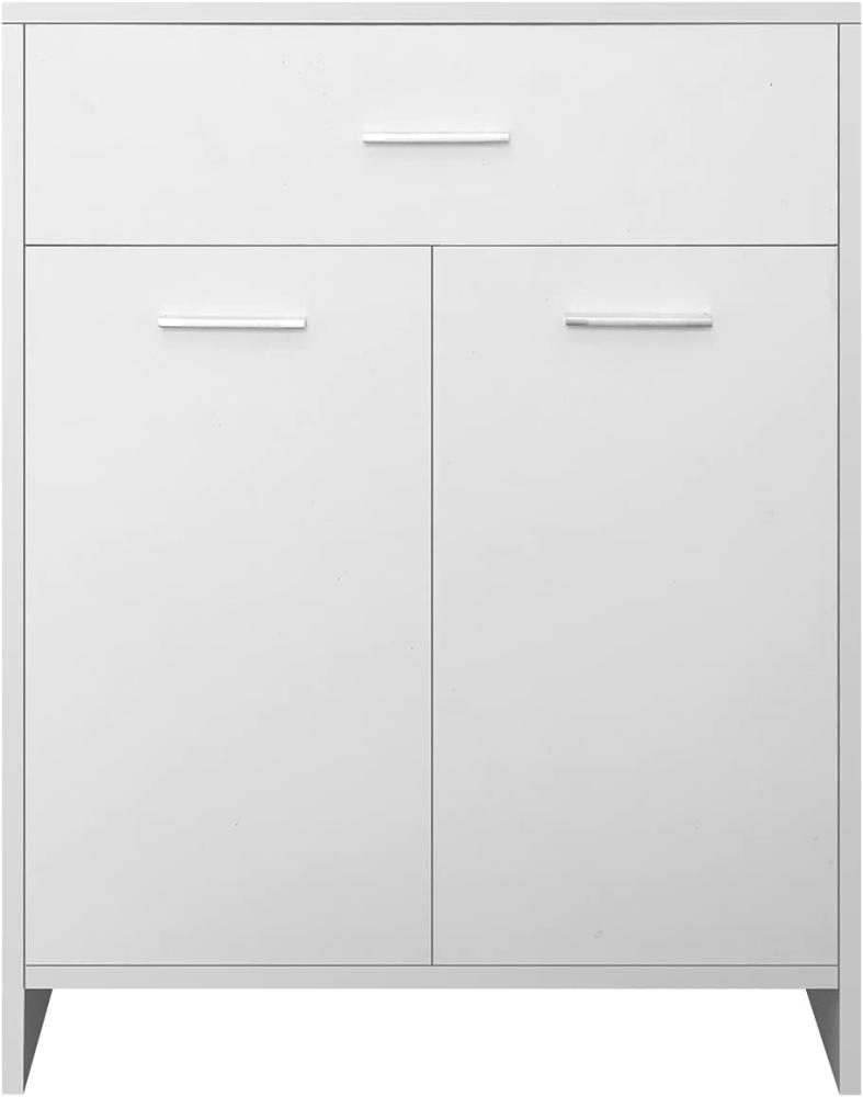 Badezimmerschrank Weiß 60x80x33 cm aus MDF Spanplatte ML-Design Bild 1