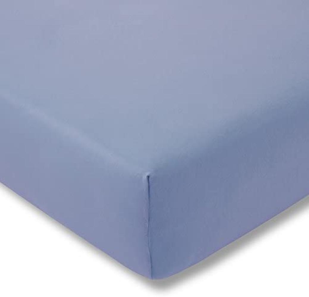 Estella Fein-Jersey Spannbettlaken Spannbetttuch 200 x 200 cm in vielen Farben hellblau Bild 1