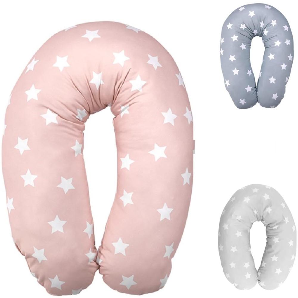 Lorelli Stillkissen Schwangerschaftskissen Sterne 190 cm 100% Baumwolle pink Bild 1