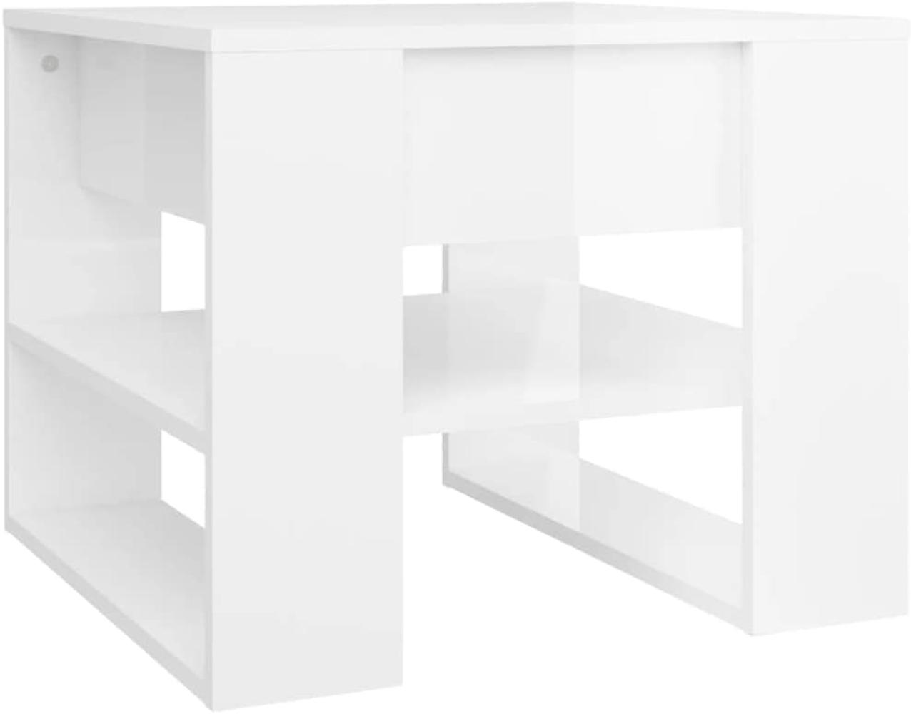 Couchtisch Hochglanz-Weiß 55,5x55x45 cm Holzwerkstoff Bild 1