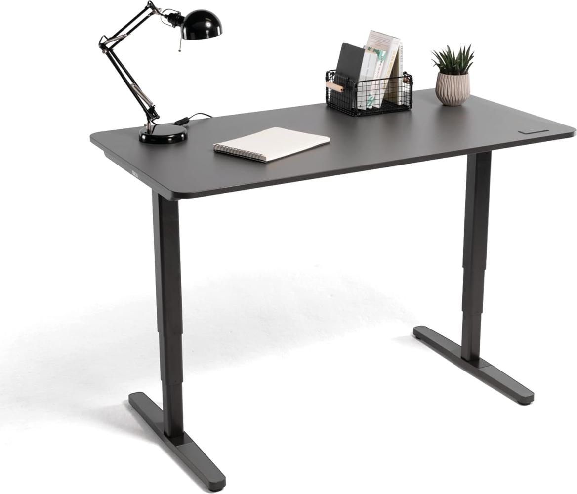 Yaasa Desk Pro II Elektrisch Höhenverstellbarer Schreibtisch mit Memory Funktion und Kollisionssensor, Dunkelgrau/Schwarz 139 x 75 cm Bild 1