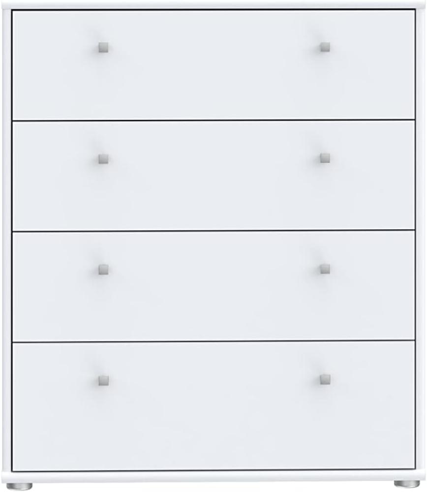 Forte Tempra 2 Kommode mit 4 Schubladen, Holzwerkstoff, weiß, Bx H xT: 73,7 x 85,5 x 34,8 cm Bild 1