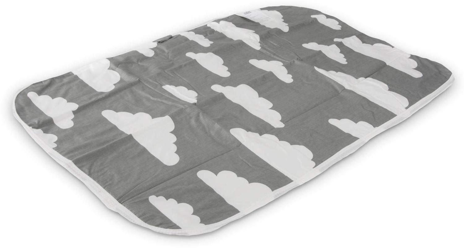 Wickelunterlage Baby Wickelauflage Baby Wickel-Decke Unterlage für Säuglinge und Kleinkinder; atmungsaktiv, waschbar, wiederverwendbar; 50 x 70 cm (Wolken-Grau) Bild 1